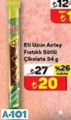 ETİ UZUN ANTEP FISTIKLI SÜTLÜ ÇİKOLATA 34 G